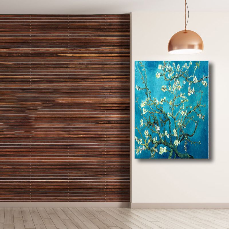 Contemporary Art Flower Tree Canvas Pastel Color Textured Painting for Living Room