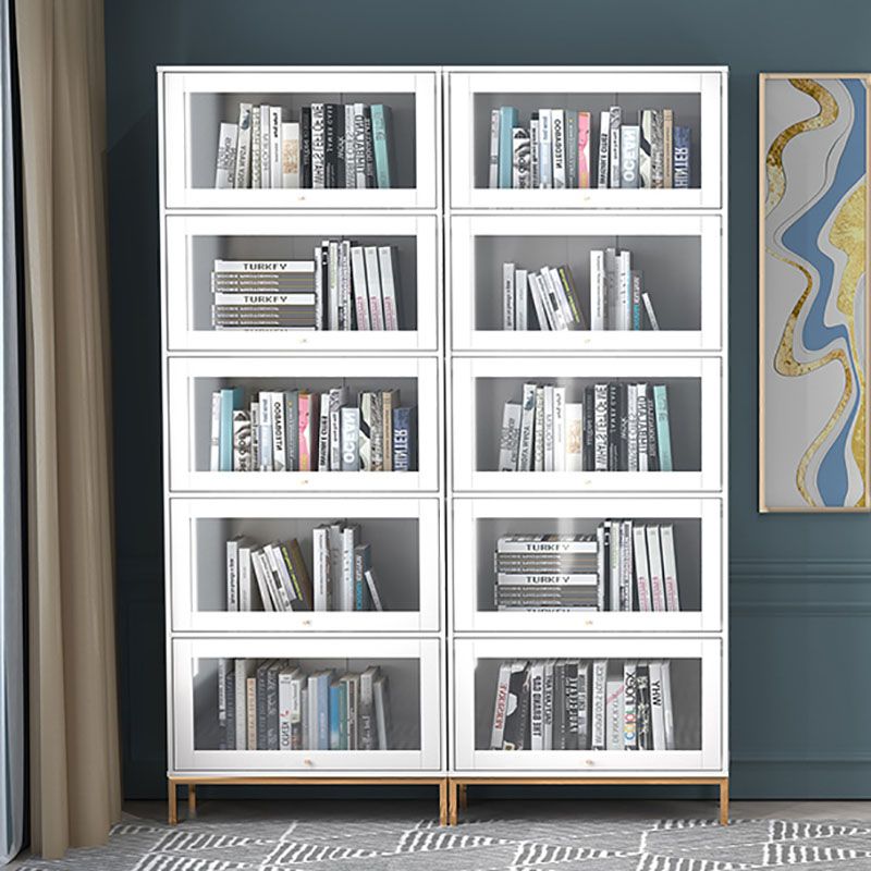 Libreria in legno fabbricata standard chiusa glam con porte di vetro
