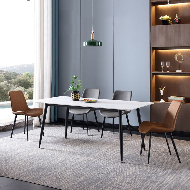 Mesa de comedor rectangular industrial Muebles de 4 patas para el comedor