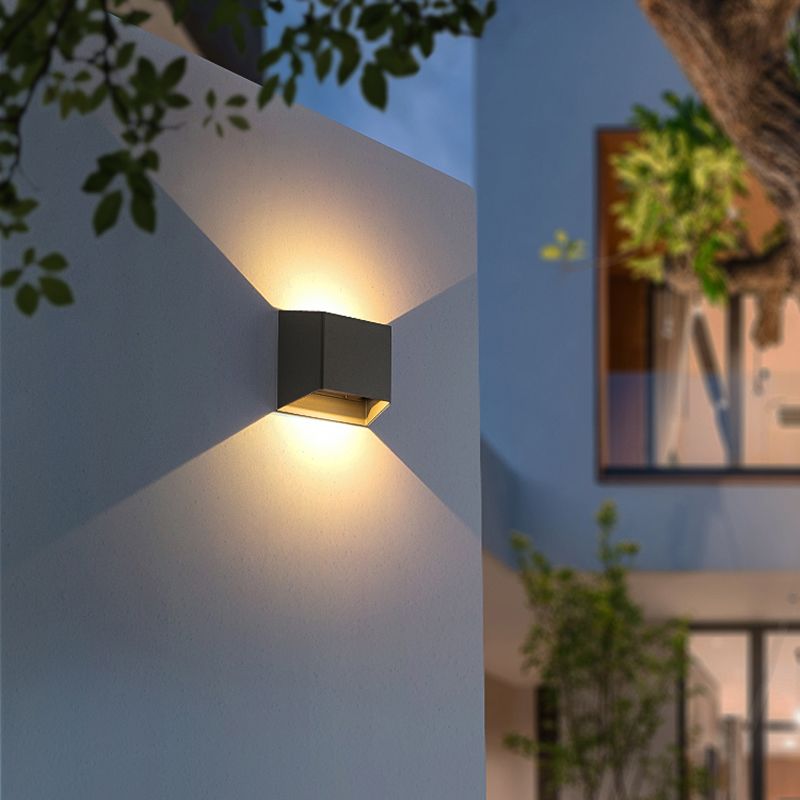 Grey Aluminum LED 1 - Light Wall Fixture Square Wall Mounted Lighting