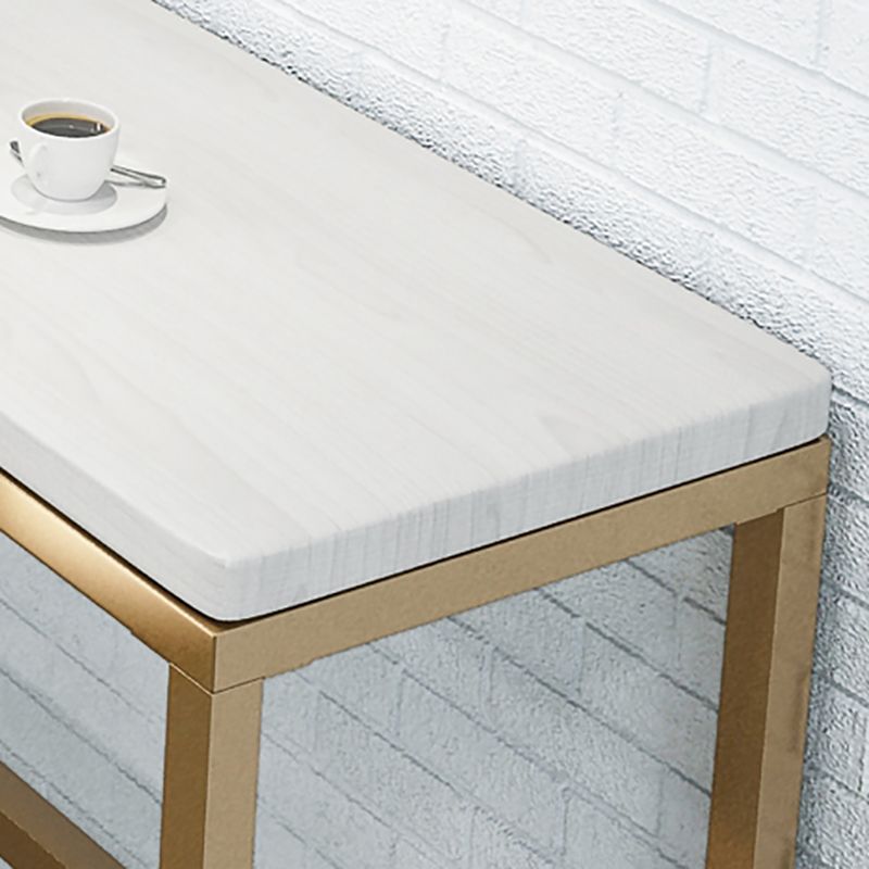 Glam Iron Base Bar Table Indoor Solid Wood Bar Table for Dining Room