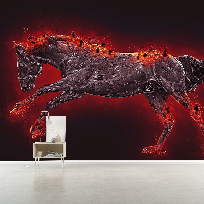 Horse Illustration Wall Mural Home Living Room Bedroom Decals, Water Resistant