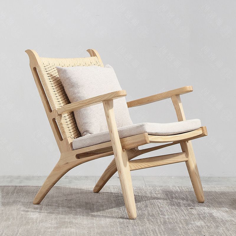 Reclining Lounge Chair Solid Wood Frame Chair for Living Room