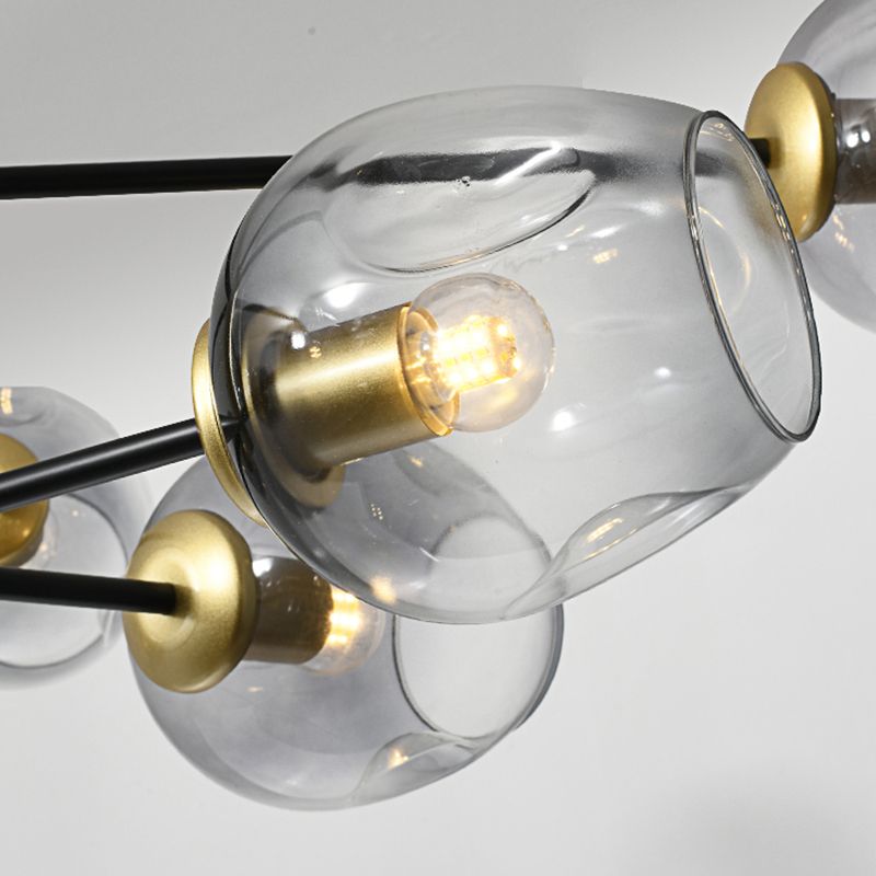 Modern Jar-Shaped Chandelier Lights Glass Chandelier Light Fixture for Living Room