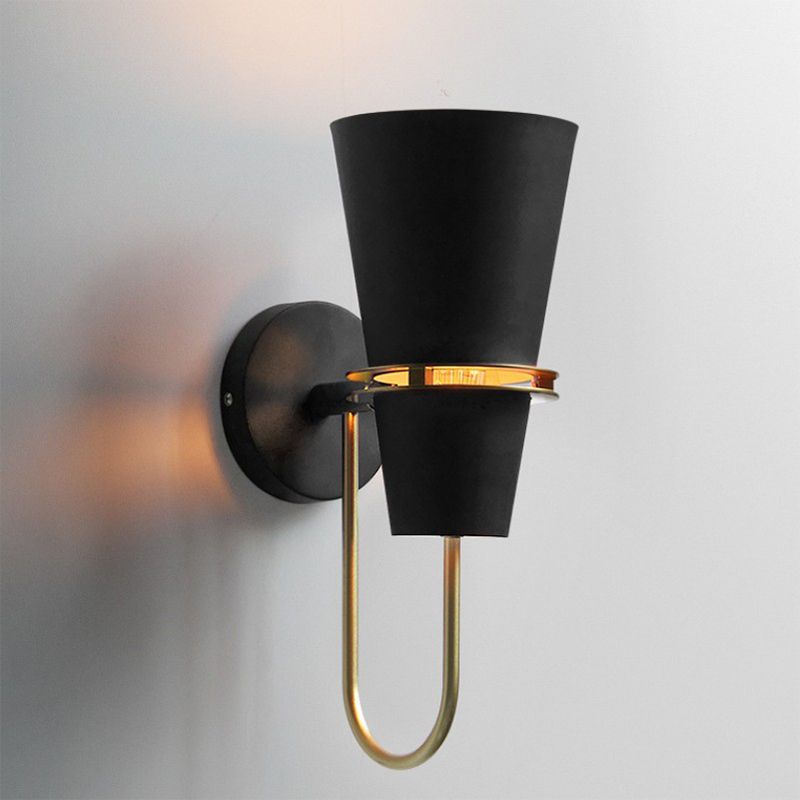 Modern Style Tapered Shape Wall Sconce Metal 1 Light Sconces for Bedroom