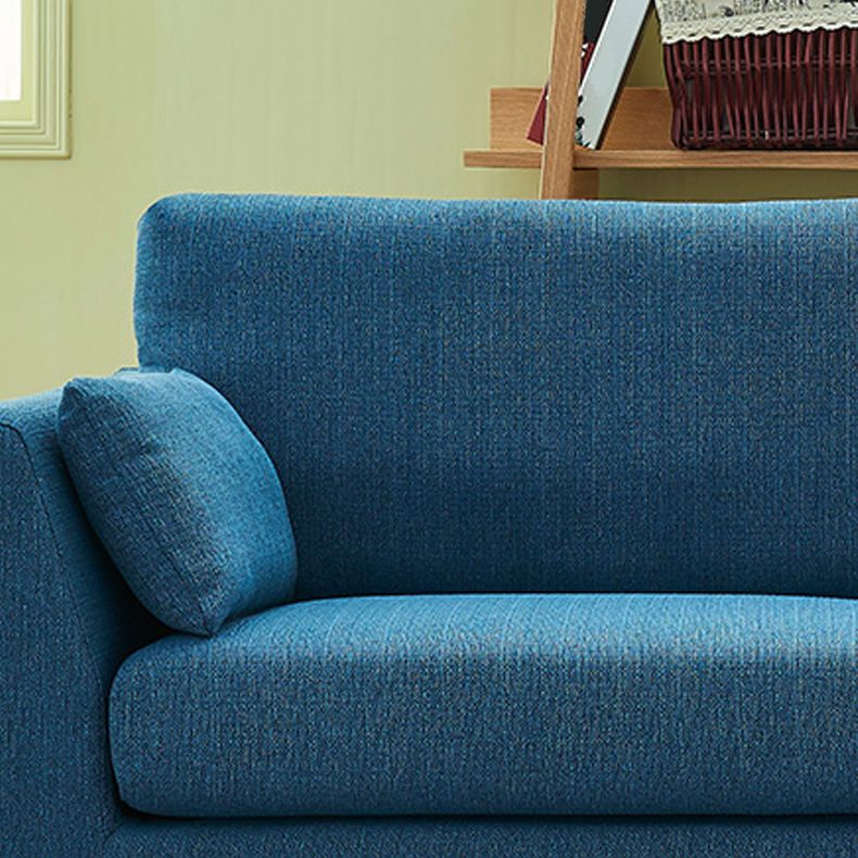 Contemporary 32.67" H Cotton Blend Square Arm Sofa for Living Room