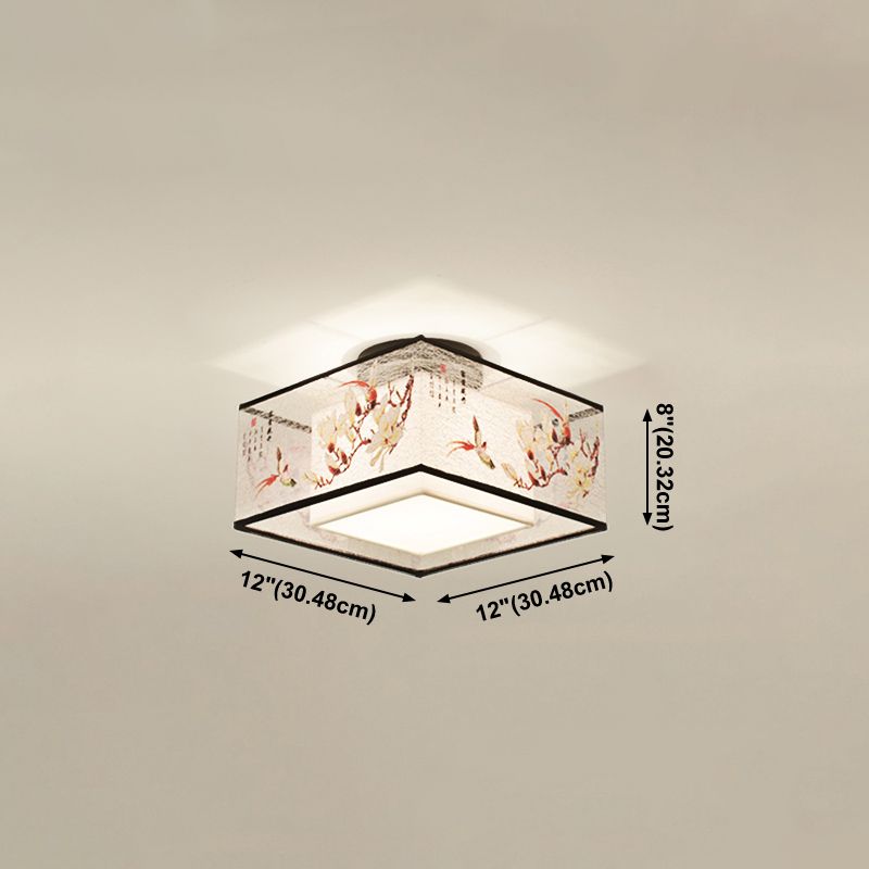 Plafonnier encastré en tissu de style chinois pour salon