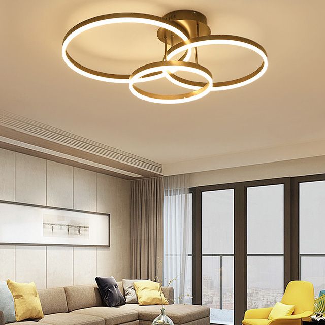 Nordic Slender Circle Flush Mount Ceiling Light Fixtures for Living Room Bedroom