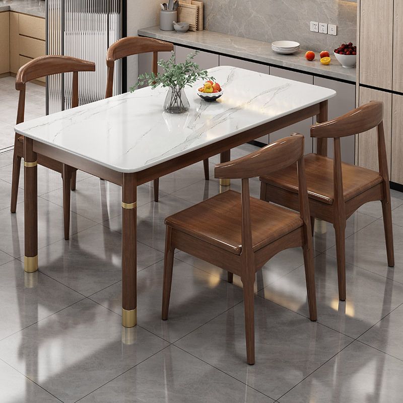 Medieval Modern Stone Dining Table 4 Rubber Legs Table for Dining Room