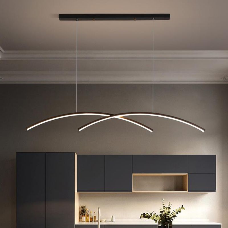 LED Kitchen Island Lighting Contemporary Golden/Black Ceiling Light for Room