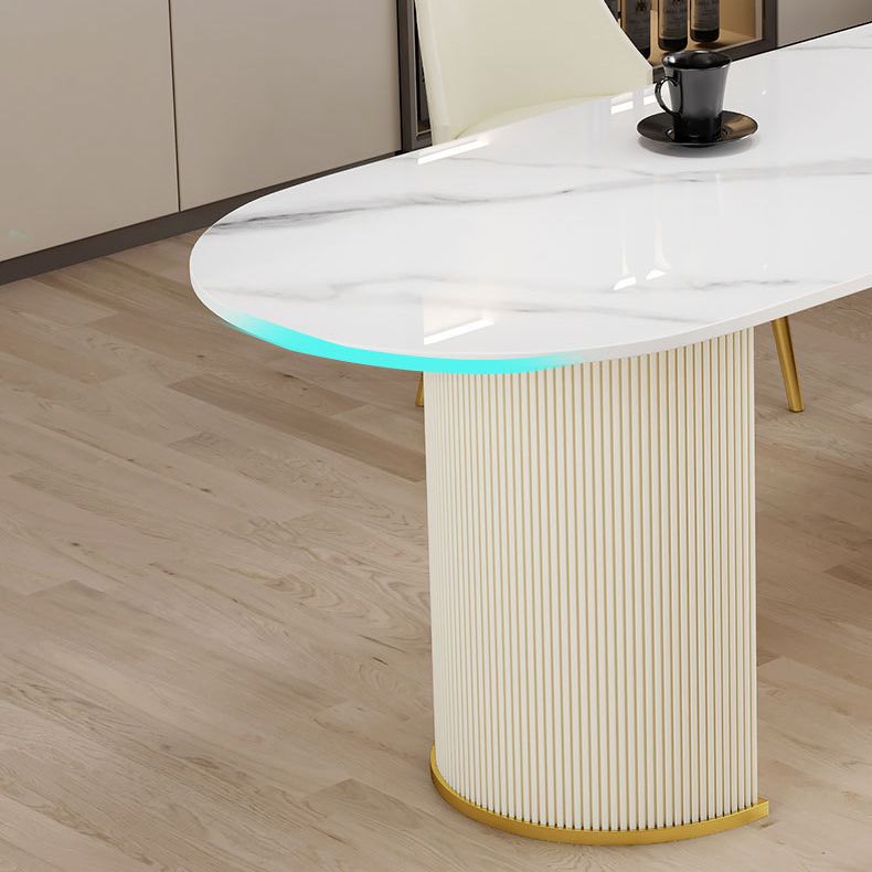 Glam Style Rectangle Table Set 1/2/3/5 Pieces Dining Set with Metal Legs