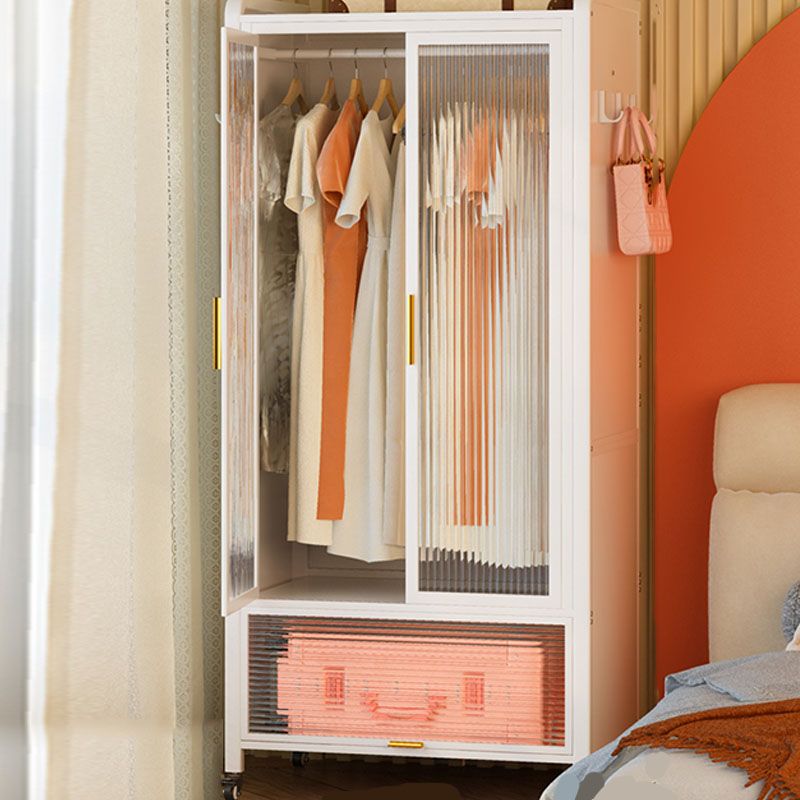 Glass Wardrobe Cabinet Modern Style Combination Armoire for Home