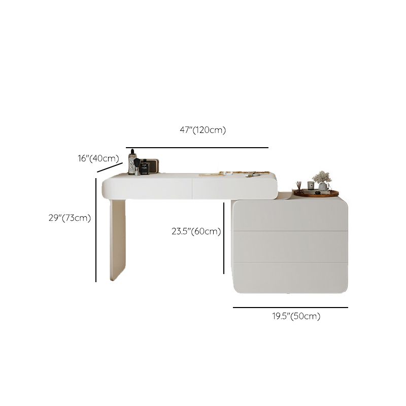 Contemporary Lighted Mirror Vanity Tables Bedroom Makeup Vanity Desk Table with Drawer