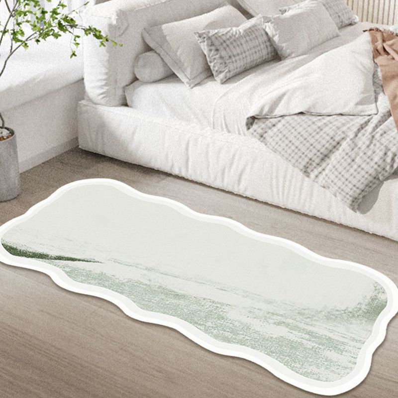 Light Green Simple Rug Polyester Graphic Rug Stain Resistant Rug for Home Decor