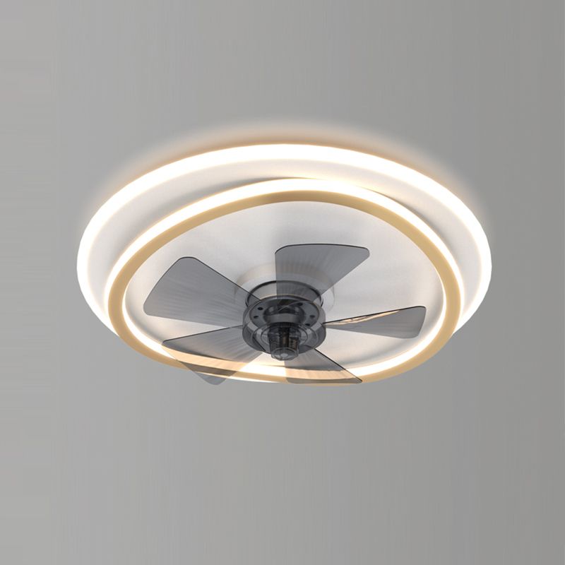 Weißer und goldener geometrischer Lüfter Licht Nordic Style LED Metal Semi Flush Deckenleuchte