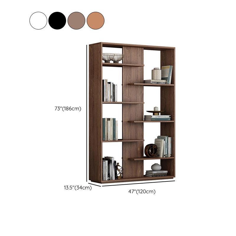 Contemporary Open Back Standard Bookshelf Wood Bookcase with Shelves