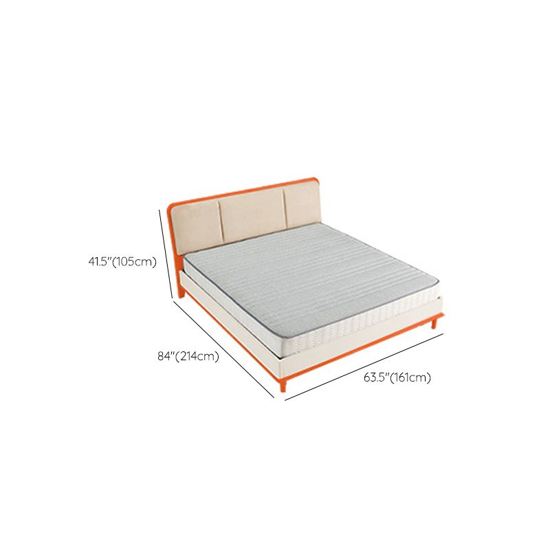 Wood Standard Bed with Upholstered Headboard Mattress Included 41.33" High