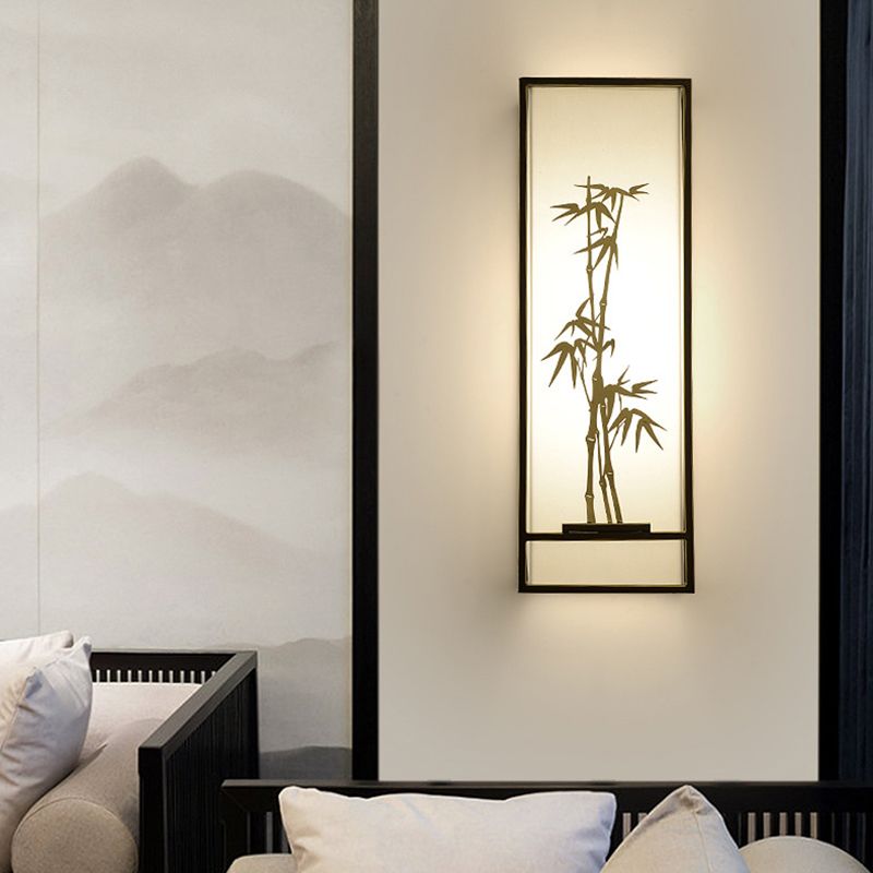 Lámpara montada en la pared rectangular tradicional 2 luces aplastante de tela en blanco para la cama