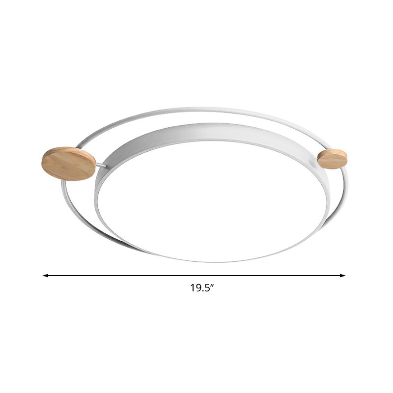 Modernistisch rond plafondgemonteerd licht acryl 16"/19,5"/23,5" W LED slaapkamer grijs/wit inbouwlicht in natuurlijk/3 kleuren licht