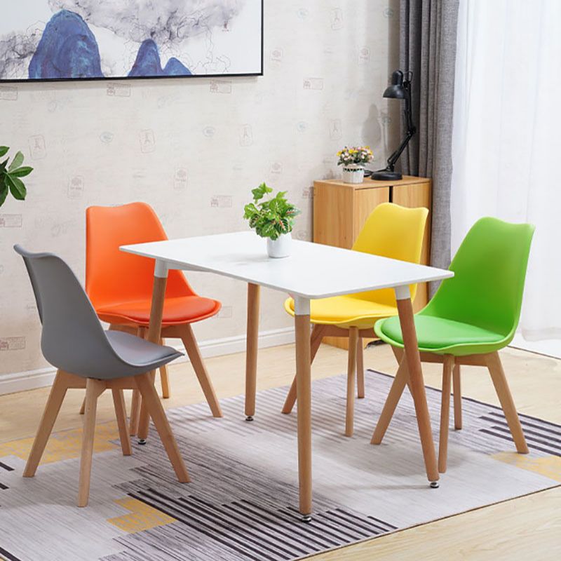 Sedie da cucina in stile contemporaneo sedia laterale senza braccio con gambe in legno