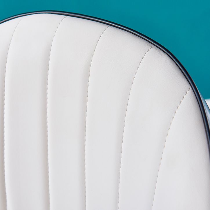 Sillas de comedor de metal Glam, sillones tapizados de piel sintética de tela