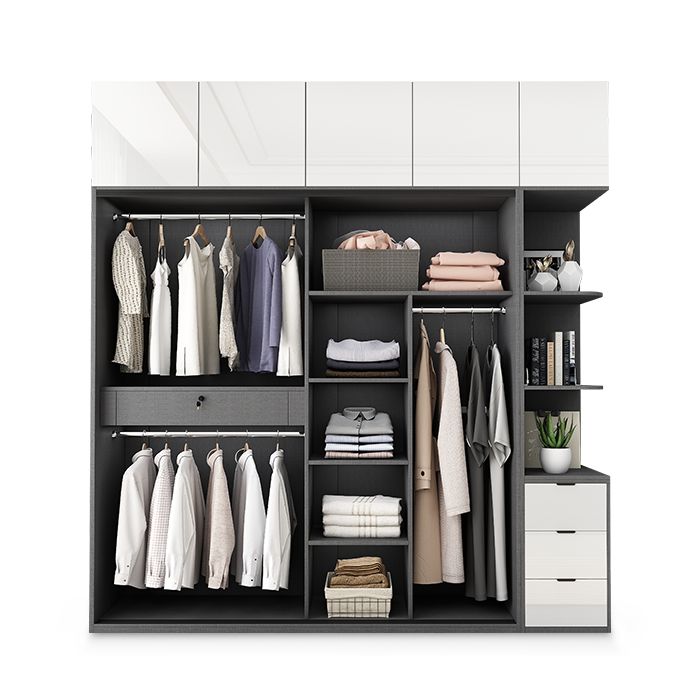 Mirrored Finish Cabinet with Glass Door Modern Interior Storage Cabinet