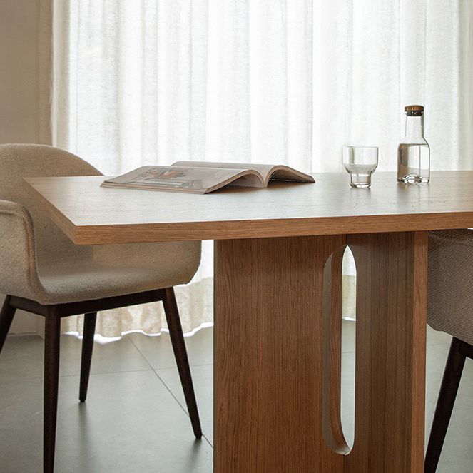 Solid Wood Modern Rectangle Table Wood Top Table for Dining Room