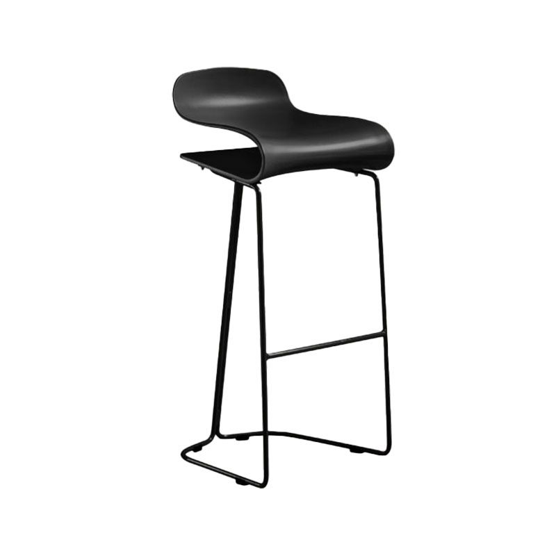 Modern Living Room Footrest Stool Matte Finish Plastic Barstool