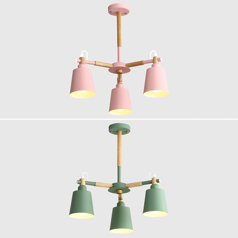 Contemporary Cone Chandelier Pendant Light Metallic Hanging Light Fixtures for Bedroom