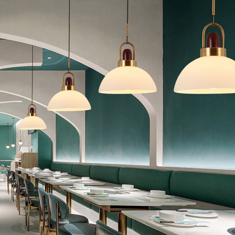 1 lichte plafondlicht modern eenvoudig wit glas hangende hanglampen voor restaurant