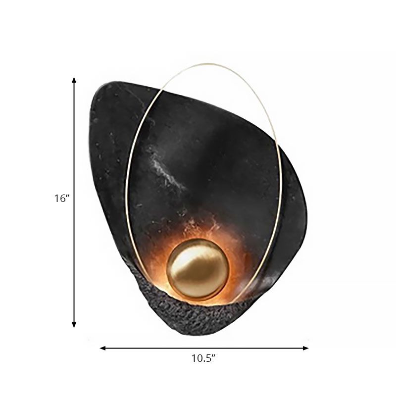 Resin Shell Shaped Wall Lamp Single Head Modern Metal LED Wall Lighting in White/Black Light