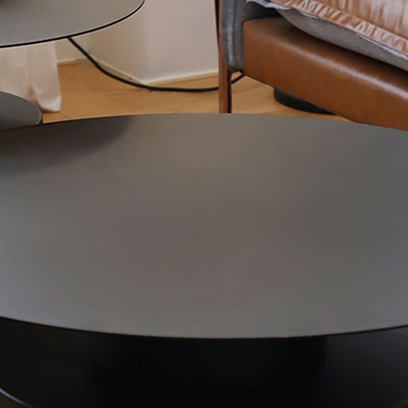 Pedestal Metal Coffee Table Contemporary Cocktail Table in Black/White