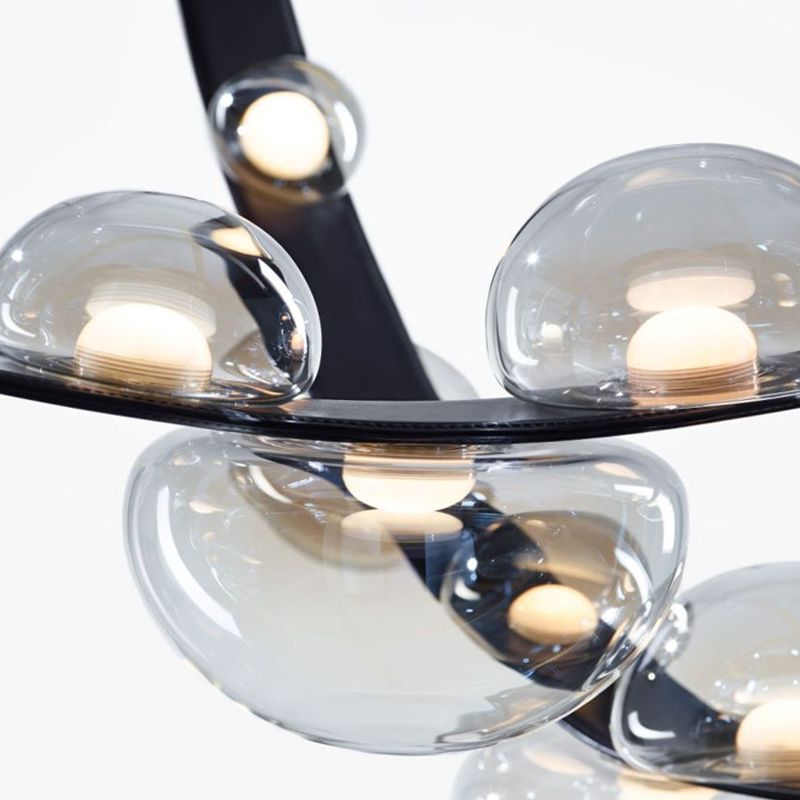 Modern Pendant Lighting Fixtures Glass 7 Lights Island Light Fixture for Dining Room
