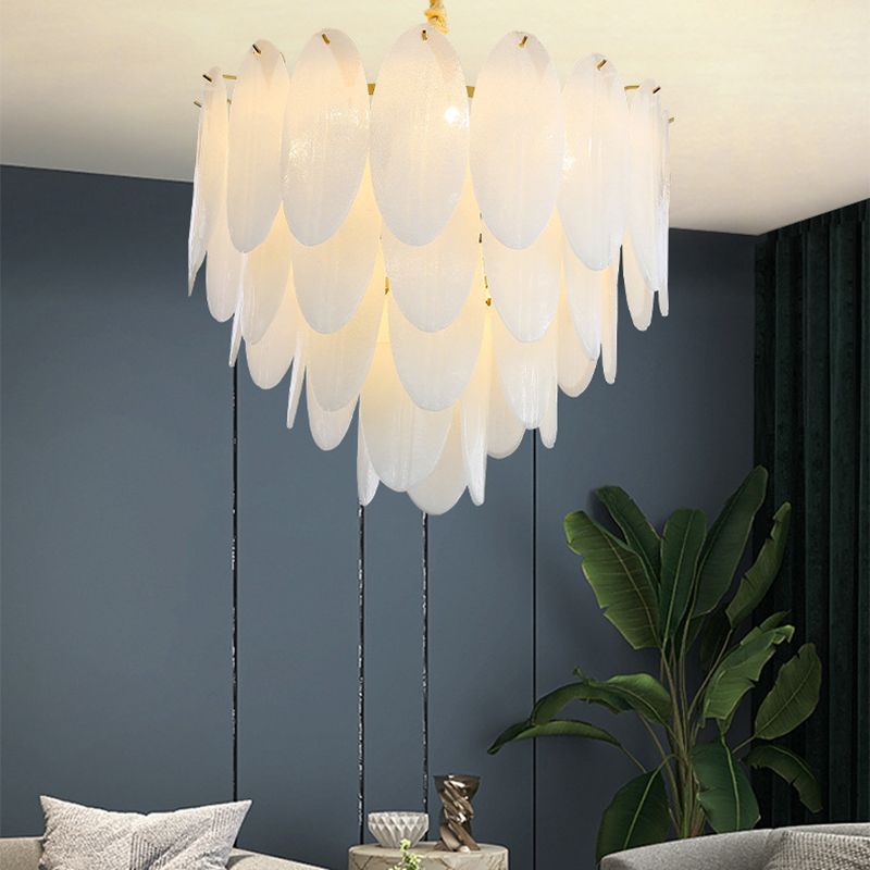 Luminaire de lustre en plumes