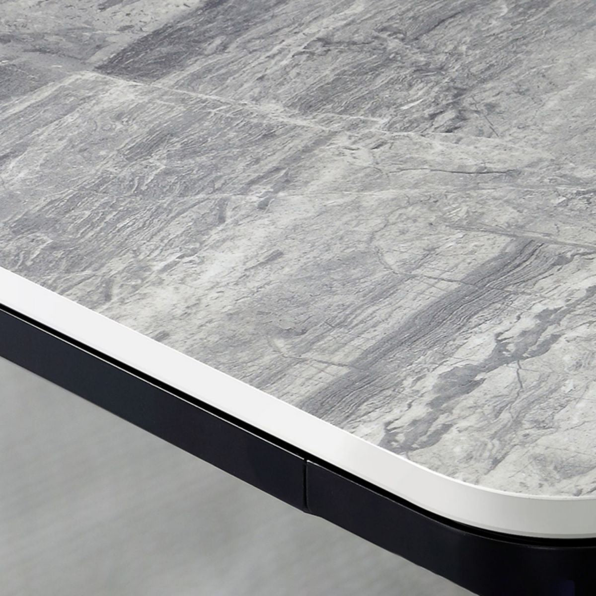 Modern Style Sintered Stone Dining Table Gray Rectangle Table with 4 Legs