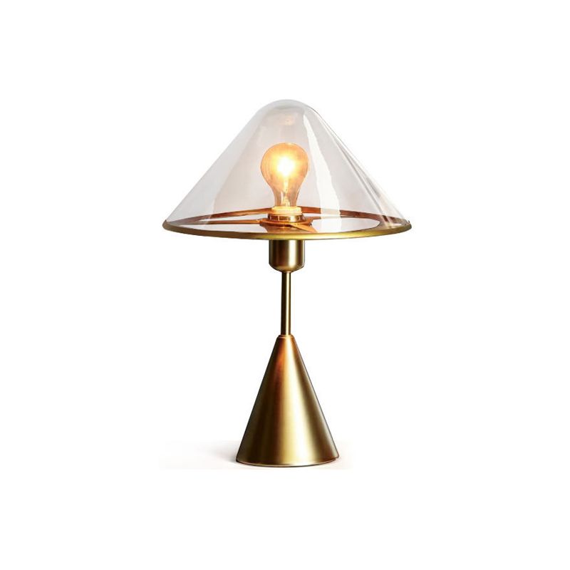 Gold Cone Shape Table Lamp Nordic Style Table Light with Glass for Bedroom