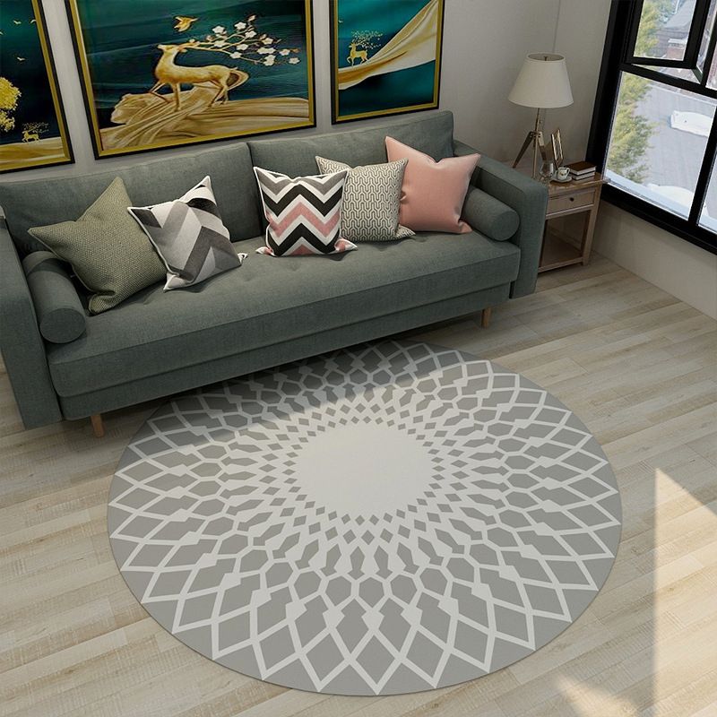 Schwarzer und grau geometrischer Muster Teppich Polyester Innenteppich Färbemittelebiet Teppich