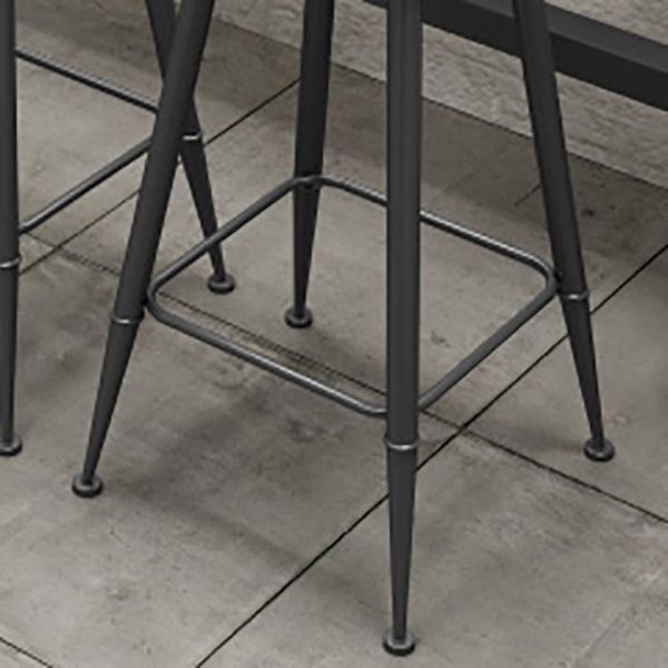 Contemporary Faux Leather Counter Stools Metal Bar Stools for Home Use