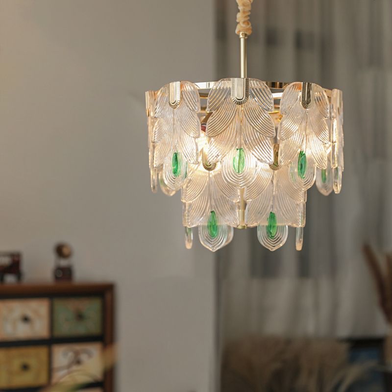 Candeleras colgantes de geometría de estilo contemporáneo Candeliers colgantes de vidrio en oro