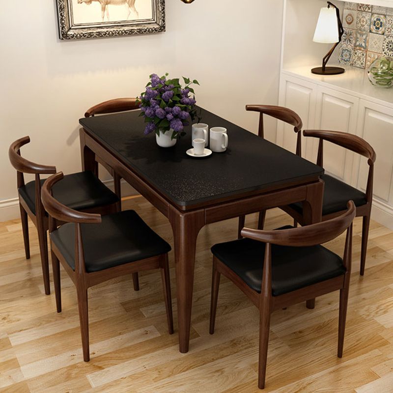 Modern Style Open Back Chair Dining Armless Side Chair with Wooden Legs