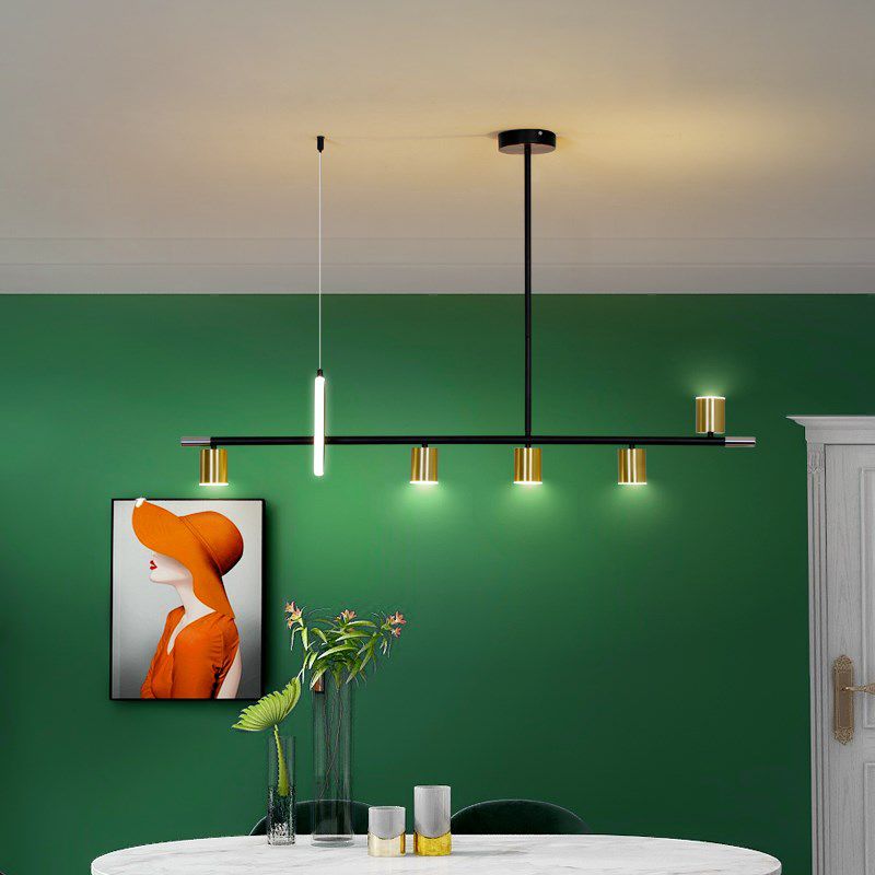 Cylinder Island Lighting Contemporary Metal Island Lighting Fixture for Kitchen