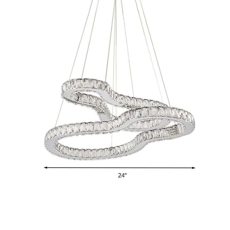 Ligera de lámpara de Chrome 2 Tiers Modernismo Biselado Cristal LED LEULDACE PARA DORMITORIO