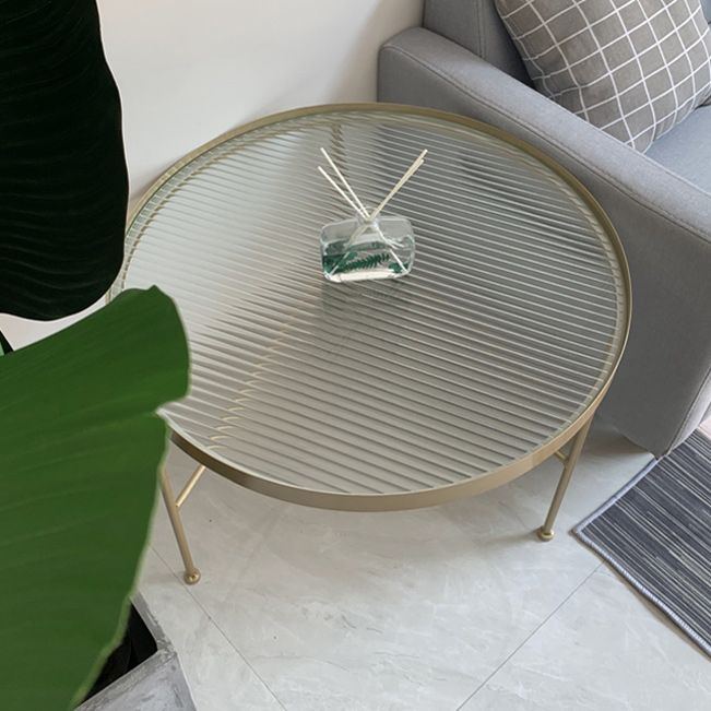 Modern X-Base Coffee Table Round Glass Top Coffee Cocktail Table for Living Room