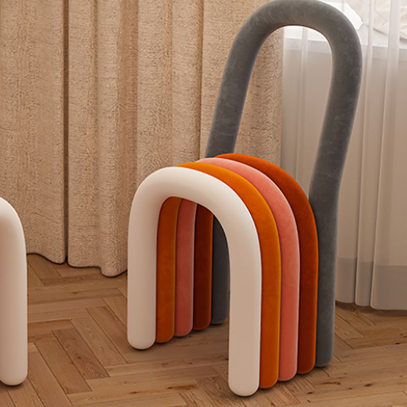 Modern Style Side Chair Velvet Open Back Armless Dining Chair for Home