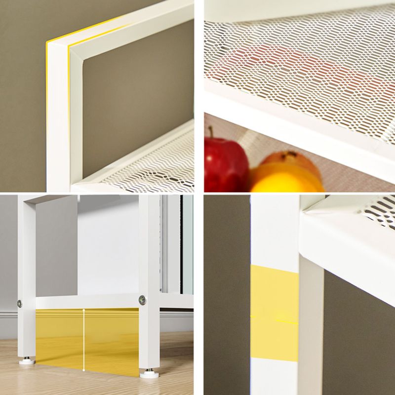 Modern White/Grey Metal Bookshelf Standard Vertical Open Shelf Bookcase