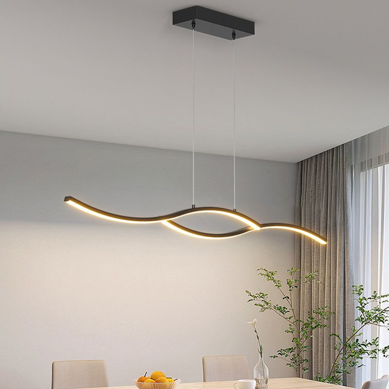 Contemporary Ceiling Light LED Black/White Kitchen Island Lighting for Dining Room