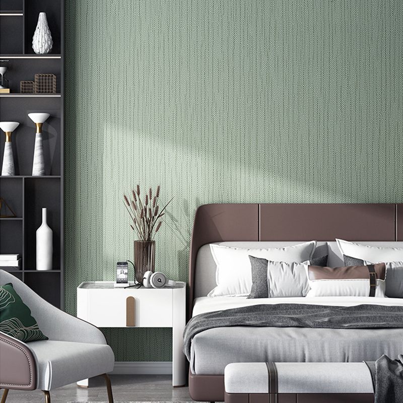 Modern Aesthetics Solid Wallpaper Light Color Ticking Striped Wall Decor for Bedroom