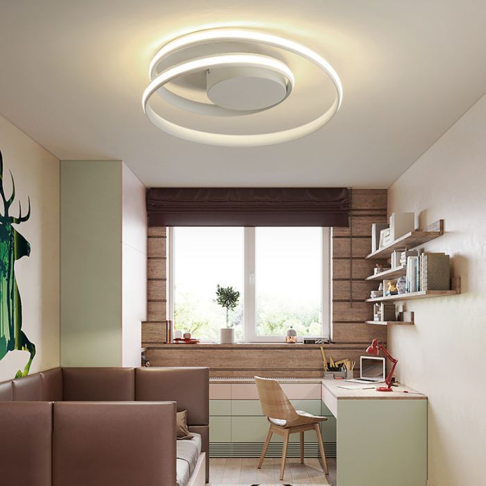 Simplicity Circle Ceiling Flush Mount Light Metal LED Bedroom Close to Ceiling Lamp