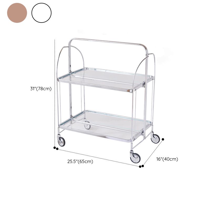 Modern Clear 23.6" End Table Rectangular Glass Side Table with Shelf