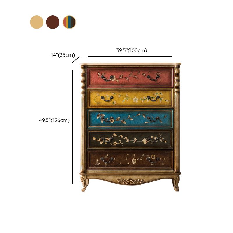 Traditional Storage Chest Solid Wood Dresser with 3/4/5 Drawers , 13.65 Inch W